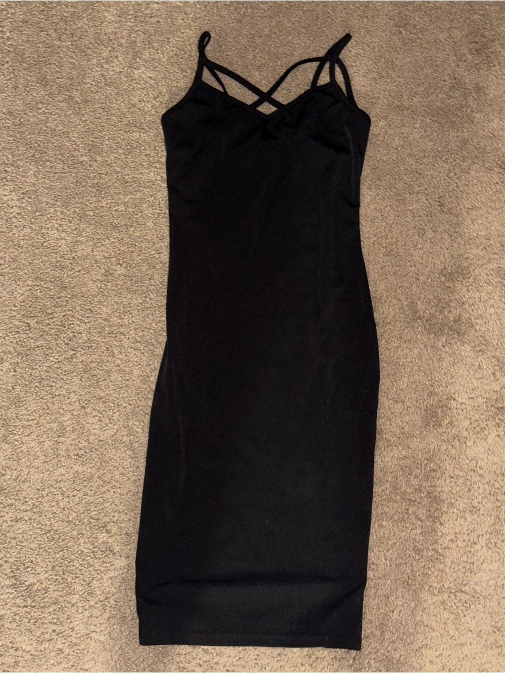 SHEIN Black Strappy Crisscross Bodycon Mini Dress - Picture 3 of 4